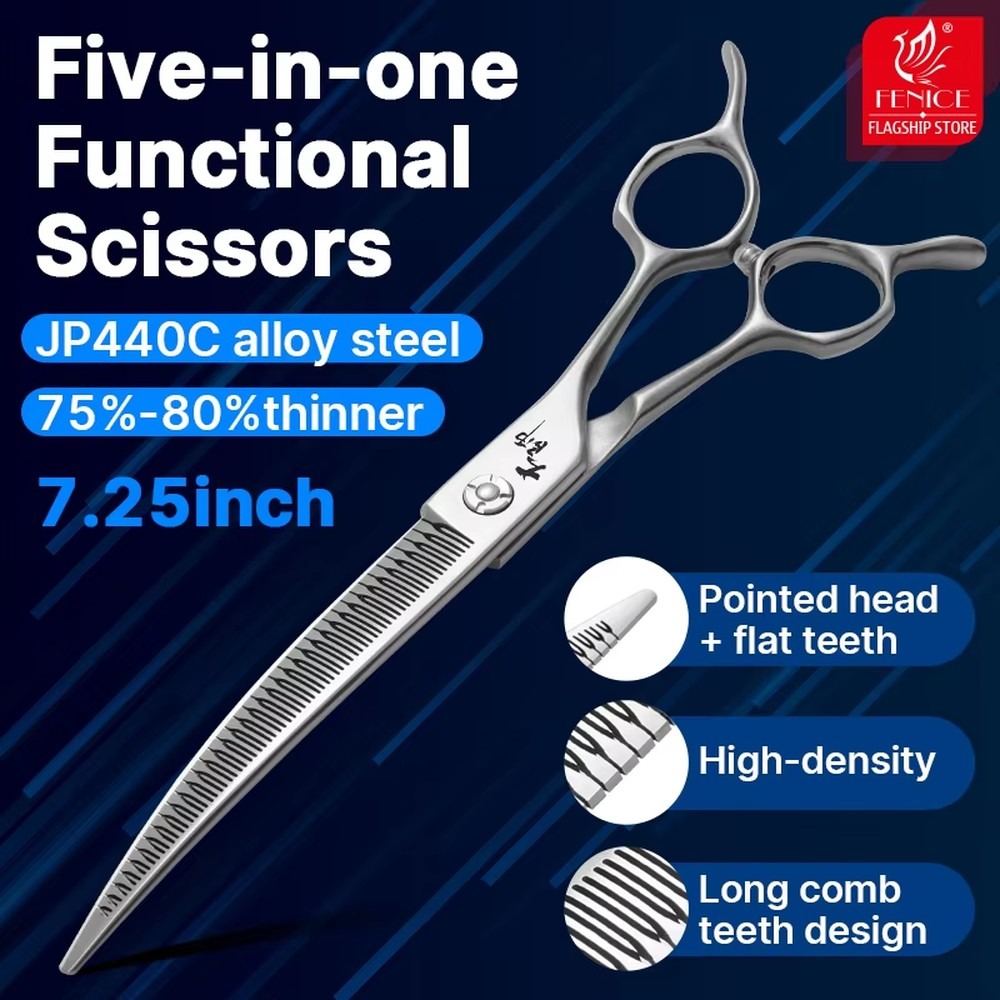 Grooming Scissors - Forbici curve in acciaio inossidabile ecologiche