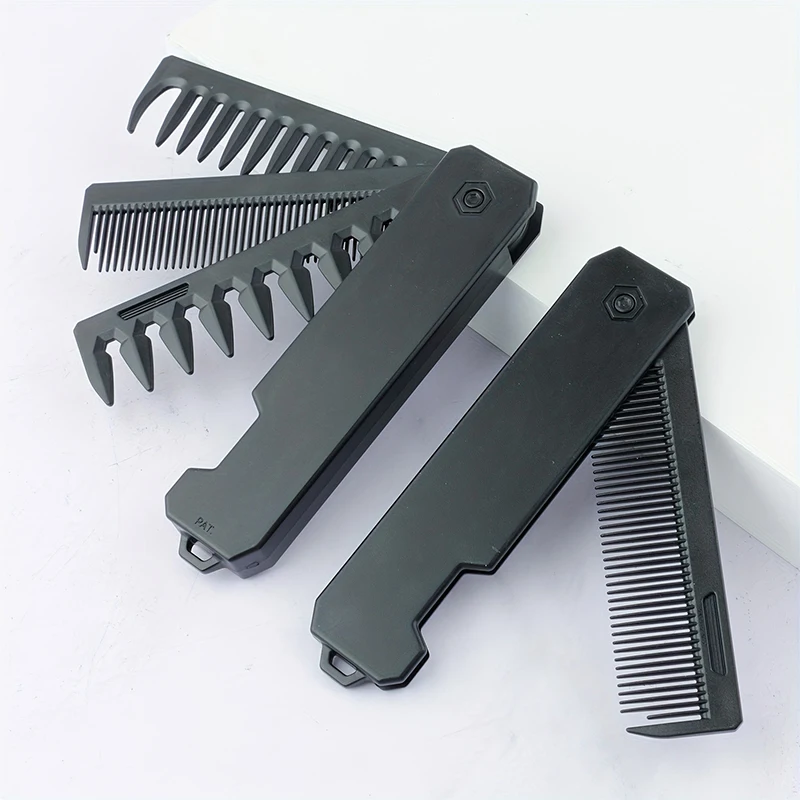 Mens Grooming Travel Kit - Pettine per barba pieghevole 3 in